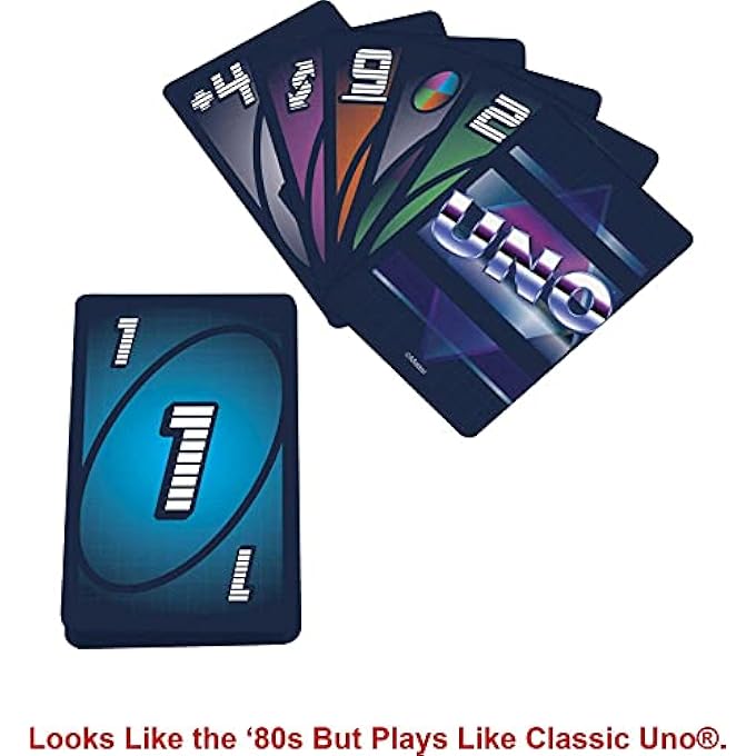 rayihni UNO GXV45 ICONIC SERIES 1980'S MATCHING CARD FEATURING DECADE-THEMED DESIGN, 112 CARDS FOR COLLECTORS, TEEN & ADULT NIGHT, AGES 7 YEARS & OLDER, 9.0 CM*3.0 CM*15.0 CM - Image 5